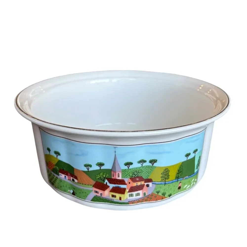 Villeroy & Boch Design Naif Casserole Serving Bowl 8.5” Village Scene Laplau